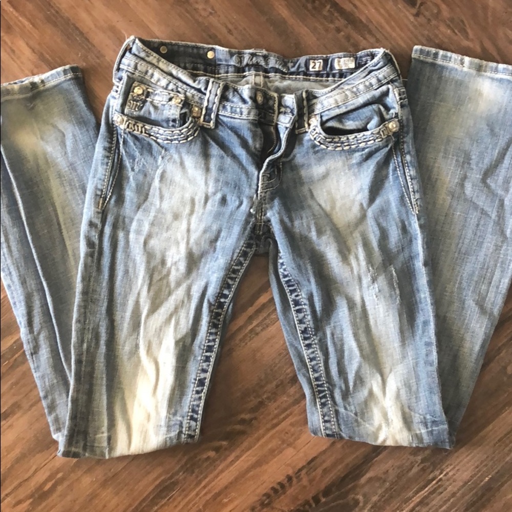Miss me jeans that are beautifully worn and comfy!